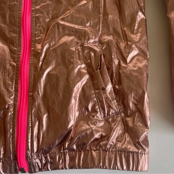Cat & Jack Water Resistant Rose Gold Zip Front Bomber - Picture 3 of 4
